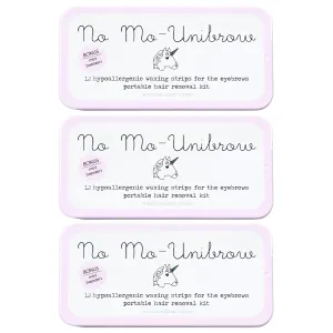 No Mo-Unibrow Shark Tank Wax Strips for Hair Removal - Hypoallergenic All Skin Types - Facial Hair Removal For Women - 36 Travel Friendly Wax Strips For Brows, Lip, Chin, Face   Post Wax Aloe Cream