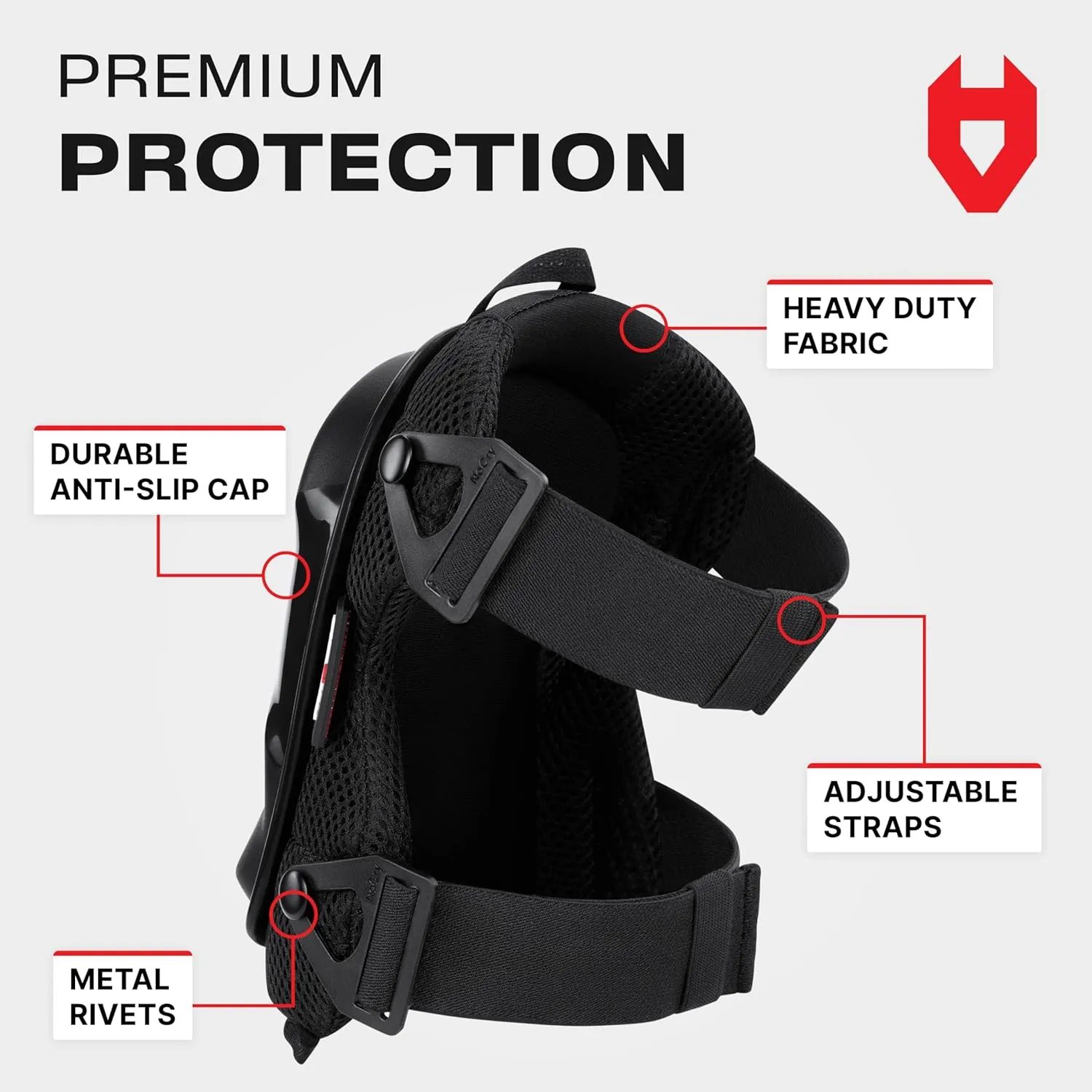 NoCry Professional Knee Pads for Women and Men with Heavy-Duty Anti-Slip Cap — Soft Gel and Foam Padding and Unique Ankle Support — Adjustable Straps and Military-grade Rivets — Perfect for Gardening