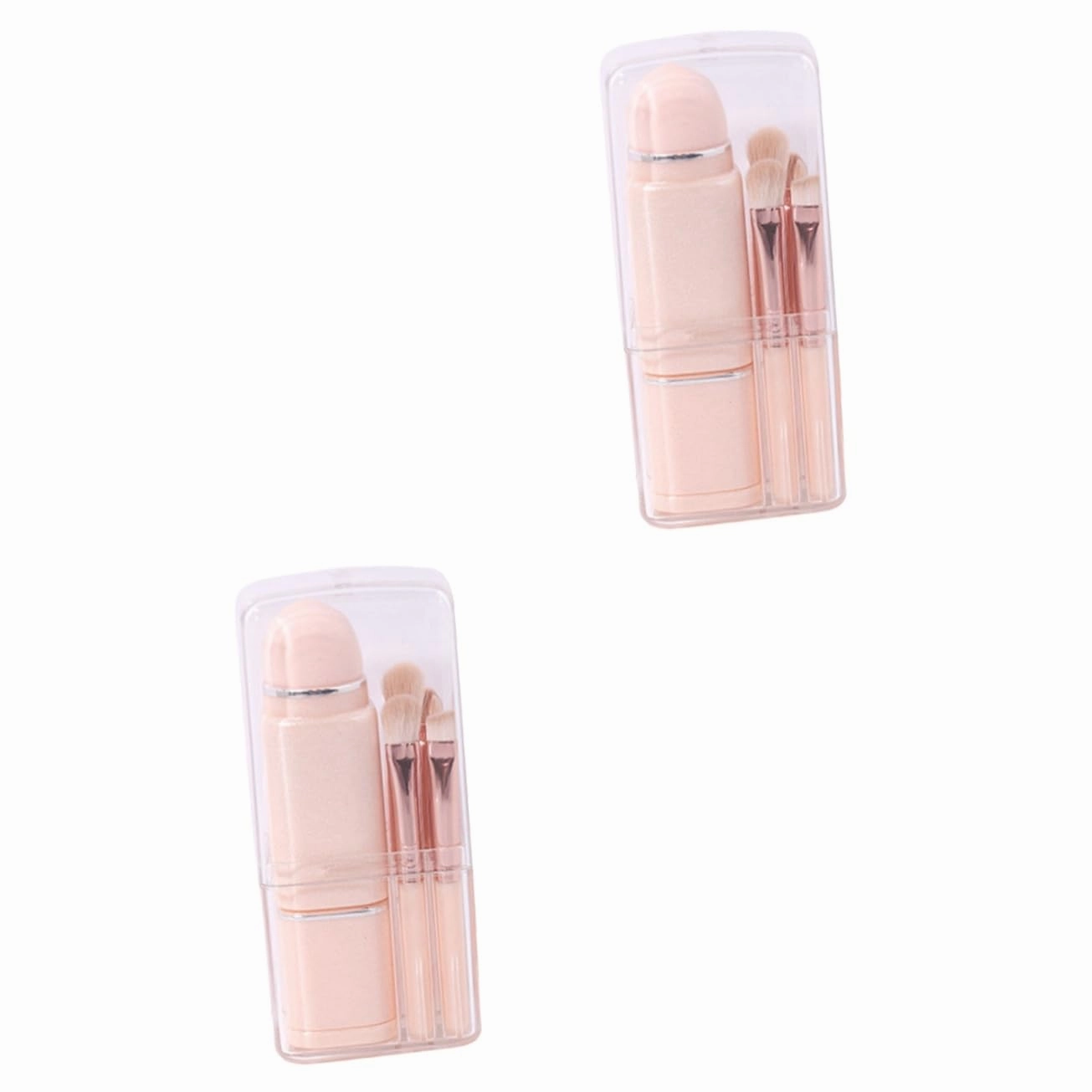 NOLITOY 2 Sets Makeup Brush Kit 4-in-1 Dual Ended Blush Lip Eyeshadow Brush Set for Occasions