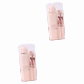 NOLITOY 2 Sets Makeup Brush Kit 4-in-1 Dual Ended Blush Lip Eyeshadow Brush Set for Occasions