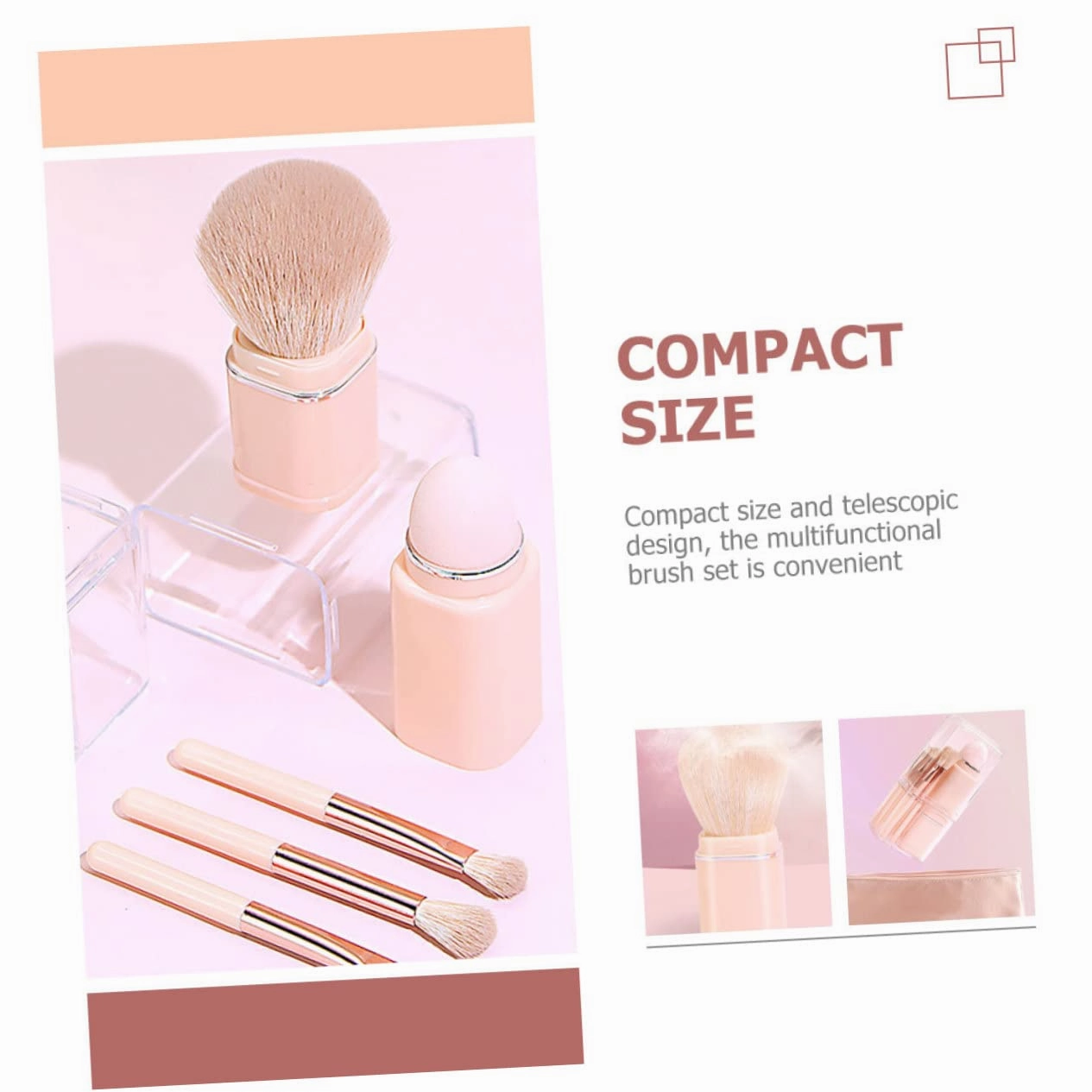 NOLITOY 2 Sets Makeup Brush Kit 4-in-1 Dual Ended Blush Lip Eyeshadow Brush Set for Occasions