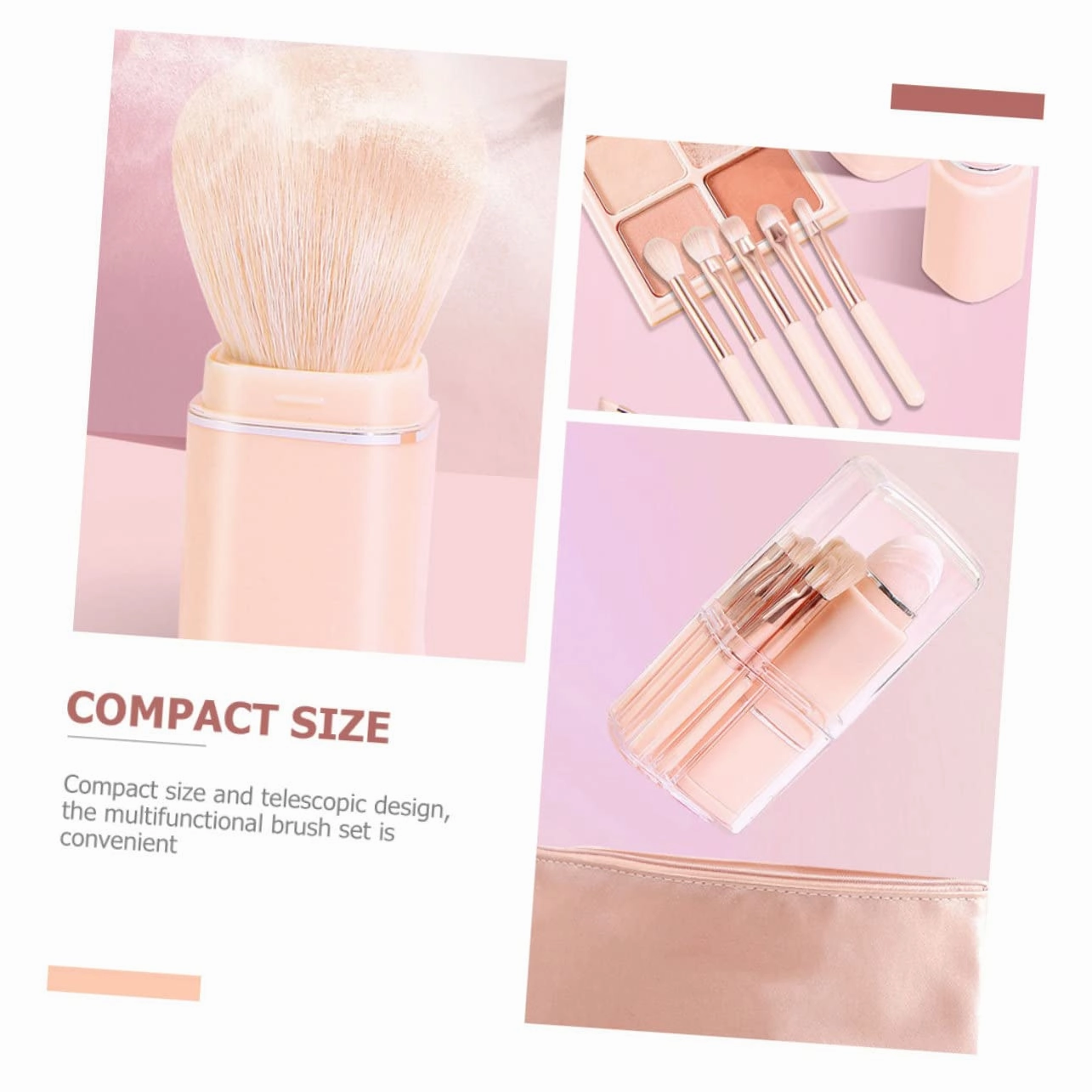 NOLITOY 2 Sets Makeup Brush Kit 4-in-1 Dual Ended Blush Lip Eyeshadow Brush Set for Occasions