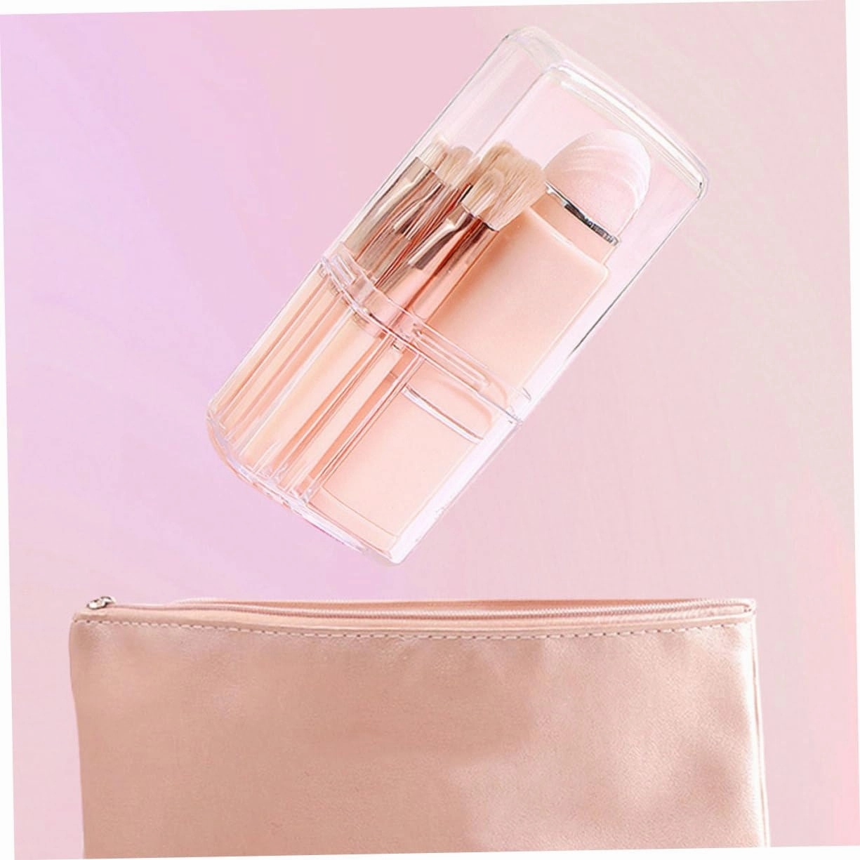 NOLITOY 2 Sets Makeup Brush Kit 4-in-1 Dual Ended Blush Lip Eyeshadow Brush Set for Occasions