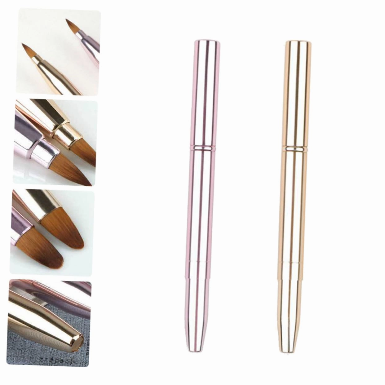 NOLITOY 6pcs Lip Brush Travel-friendly Makeup Applicators for Lip Gloss Concealer More Dual-ended Design Shiny for Professionals Home Use
