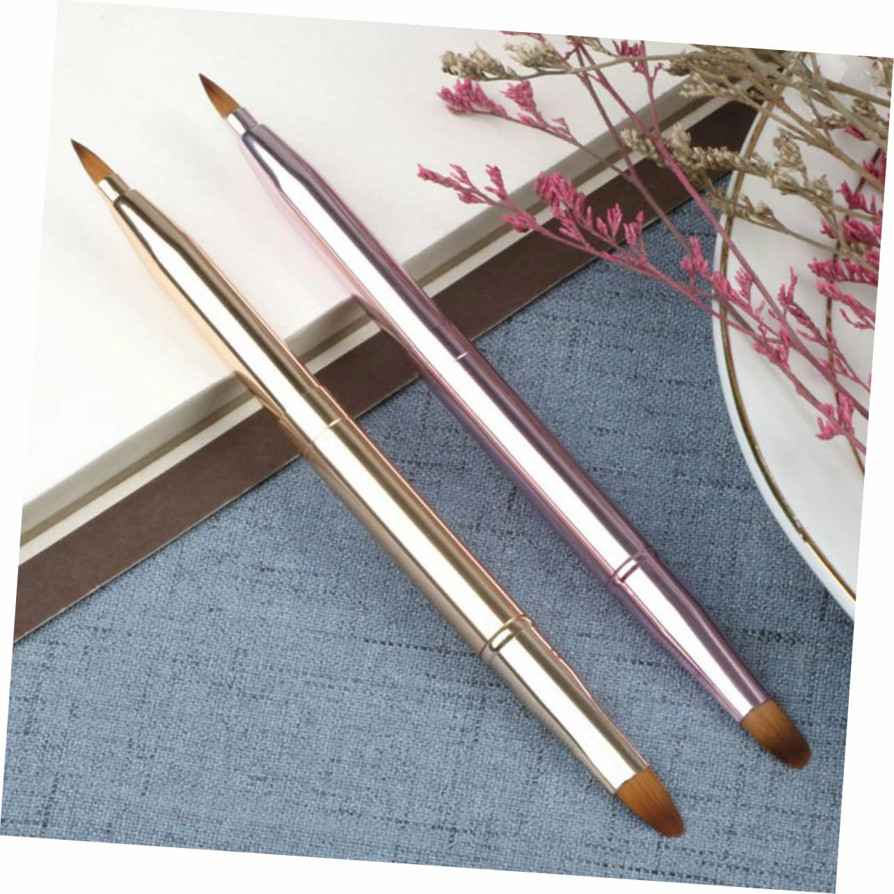 NOLITOY 6pcs Lip Brush Travel-friendly Makeup Applicators for Lip Gloss Concealer More Dual-ended Design Shiny for Professionals Home Use