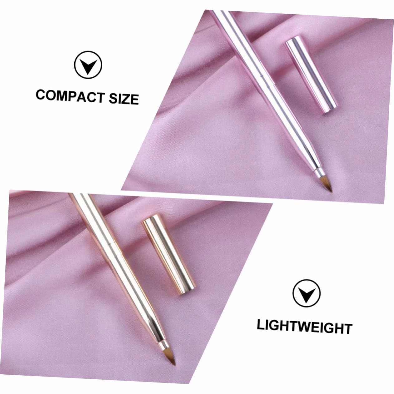 NOLITOY 6pcs Lip Brush Travel-friendly Makeup Applicators for Lip Gloss Concealer More Dual-ended Design Shiny for Professionals Home Use