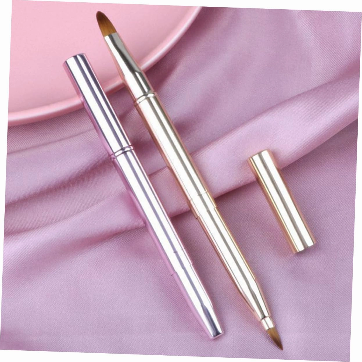 NOLITOY 6pcs Lip Brush Travel-friendly Makeup Applicators for Lip Gloss Concealer More Dual-ended Design Shiny for Professionals Home Use