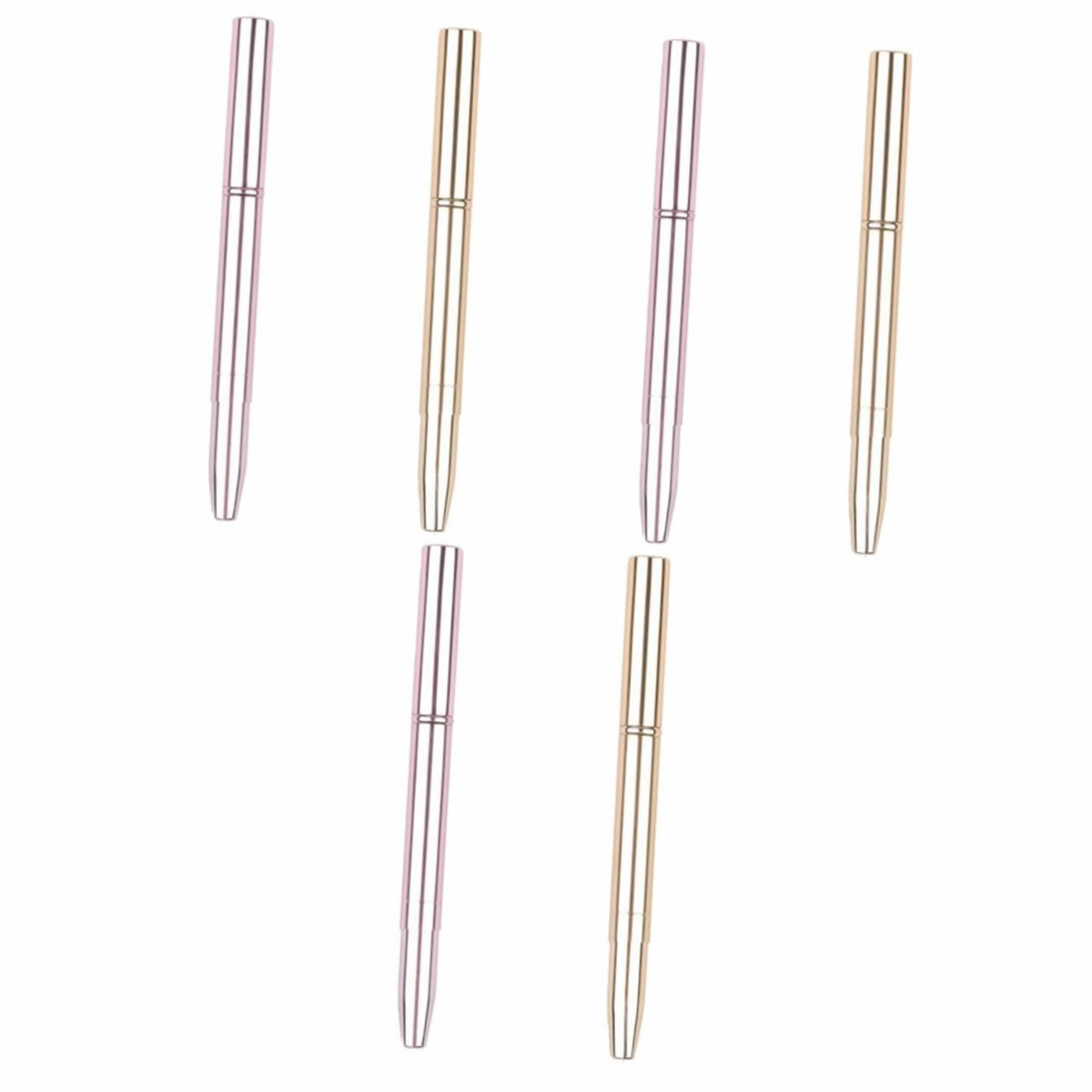 NOLITOY 6pcs Lip Brush Travel-friendly Makeup Applicators for Lip Gloss Concealer More Dual-ended Design Shiny for Professionals Home Use