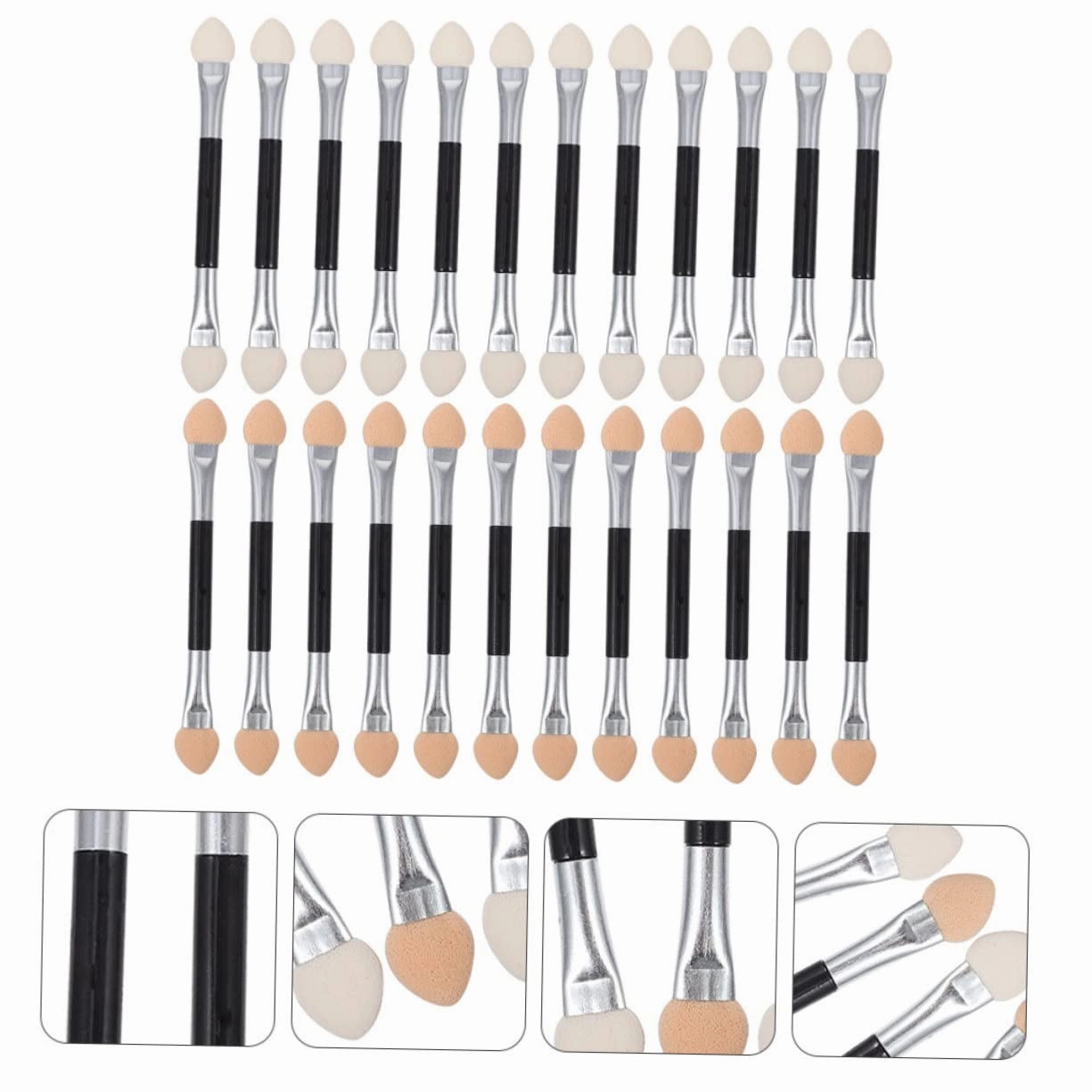 NOLITOY 96pcs Eyeshadow Brush Dual-ended Makeup Applicators for Women Portable Eye Shadow Brushes Comfortable Grip for Even Application and Blending