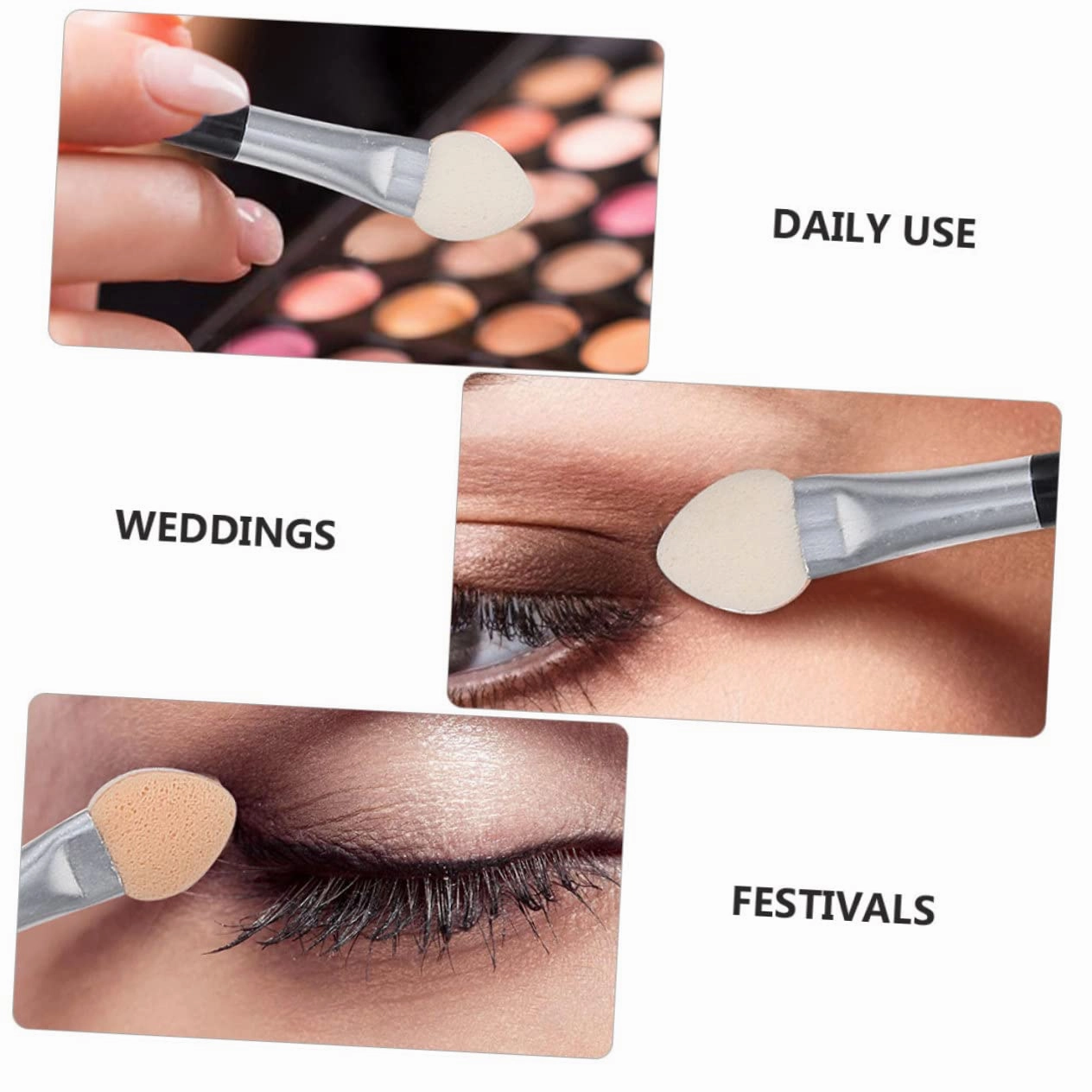NOLITOY 96pcs Eyeshadow Brush Dual-ended Makeup Applicators for Women Portable Eye Shadow Brushes Comfortable Grip for Even Application and Blending