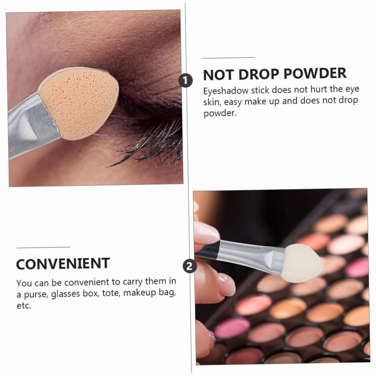 NOLITOY 96pcs Eyeshadow Brush Dual-ended Makeup Applicators for Women Portable Eye Shadow Brushes Comfortable Grip for Even Application and Blending