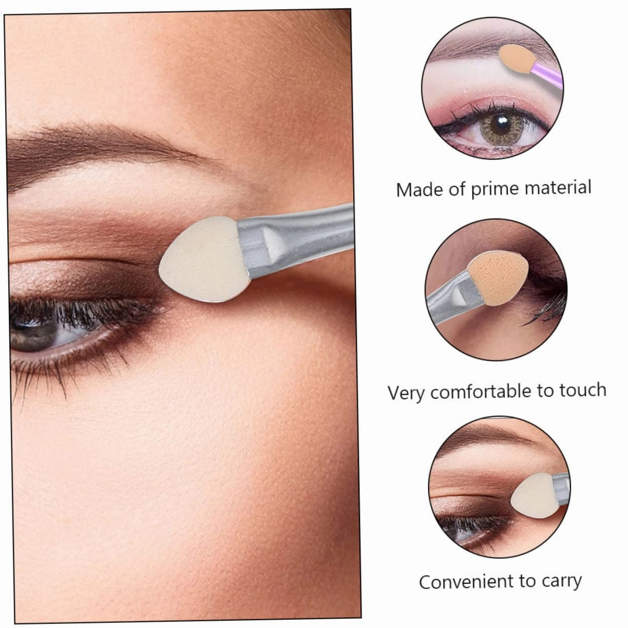 NOLITOY 96pcs Eyeshadow Brush Dual-ended Makeup Applicators for Women Portable Eye Shadow Brushes Comfortable Grip for Even Application and Blending