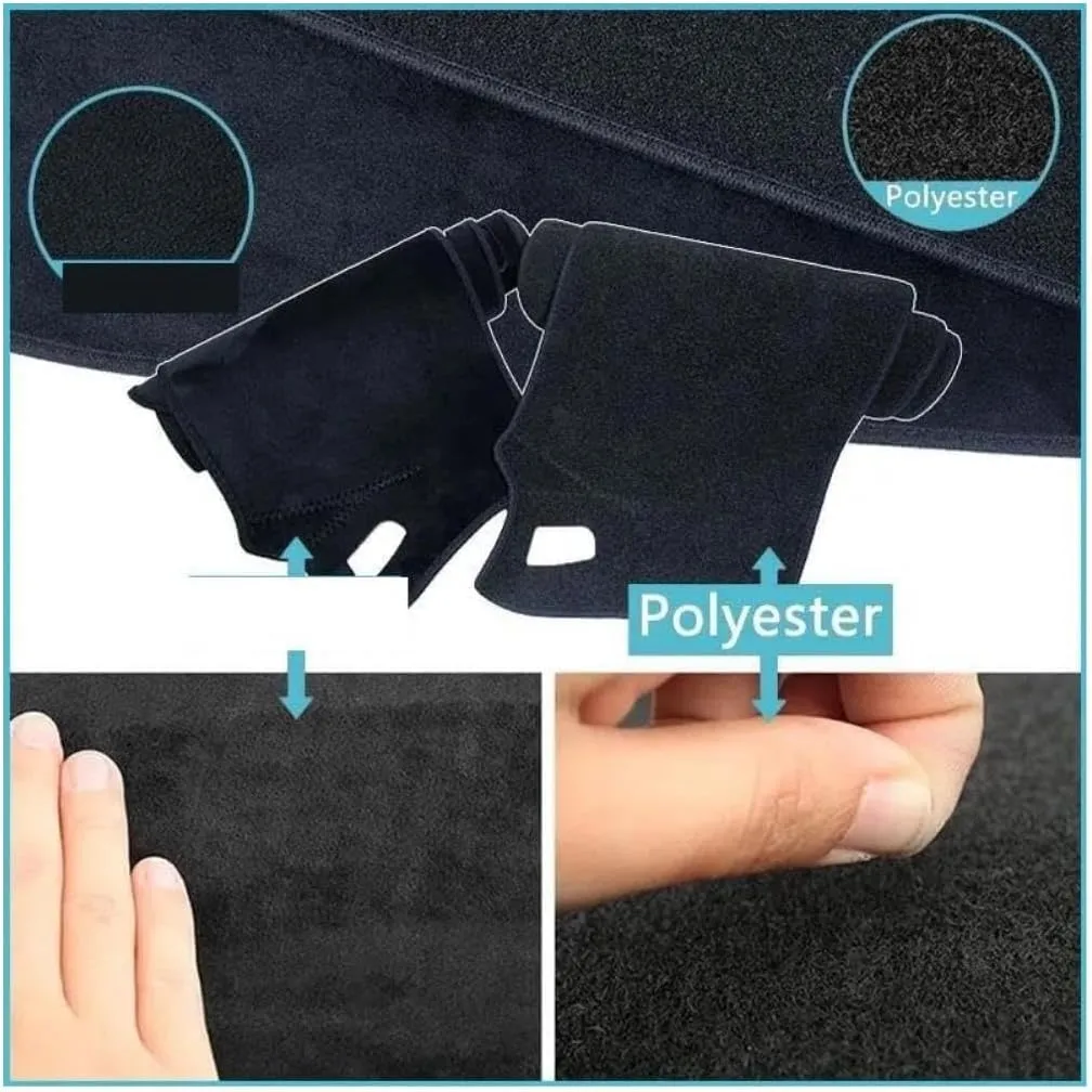Non Slip Car Dashboard Mat For Dacia For Sandero For Stepway 2 II MK2 2013 2014-2020 Dashboard Anti-Slip Dast Mat Rug Cover Protect Carpet Pad Sunshade Protection Pad(Polyester All Black,Right Hand Dr