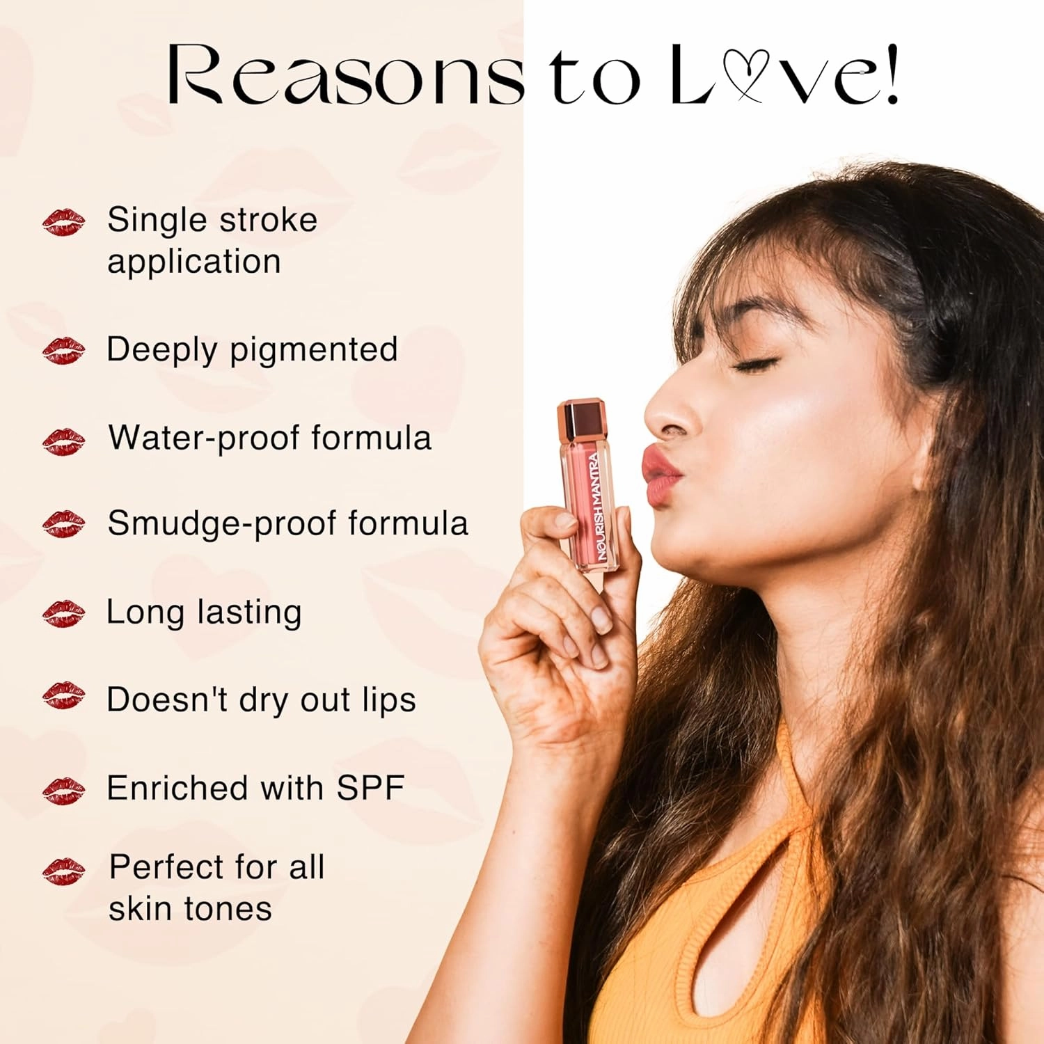 NOURISH MANTRA Jashn-E-Gulab Lipstick (3.5ml)/ Creamy Matte Liquid Lipstick with SPF/Water Proof/Smudge Proof/Transfer Proof/Long Lasting/Suits All Skin Tones