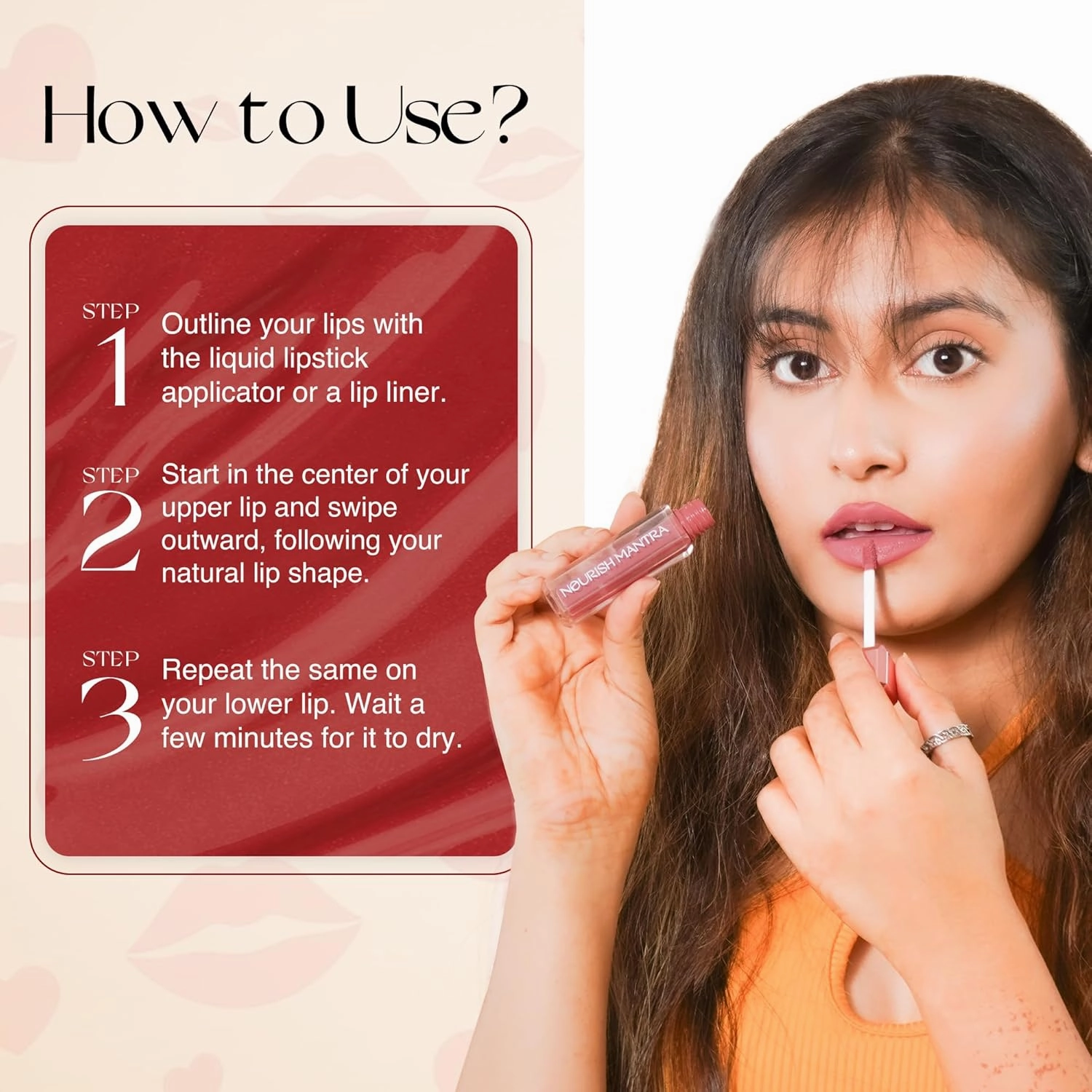 NOURISH MANTRA Masoom Pink Lipstick (3.5ml)/ Creamy Matte Liquid Lipstick with SPF/Water Proof/Smudge Proof/Transfer Proof/Long Lasting/Suits All Skin Tones