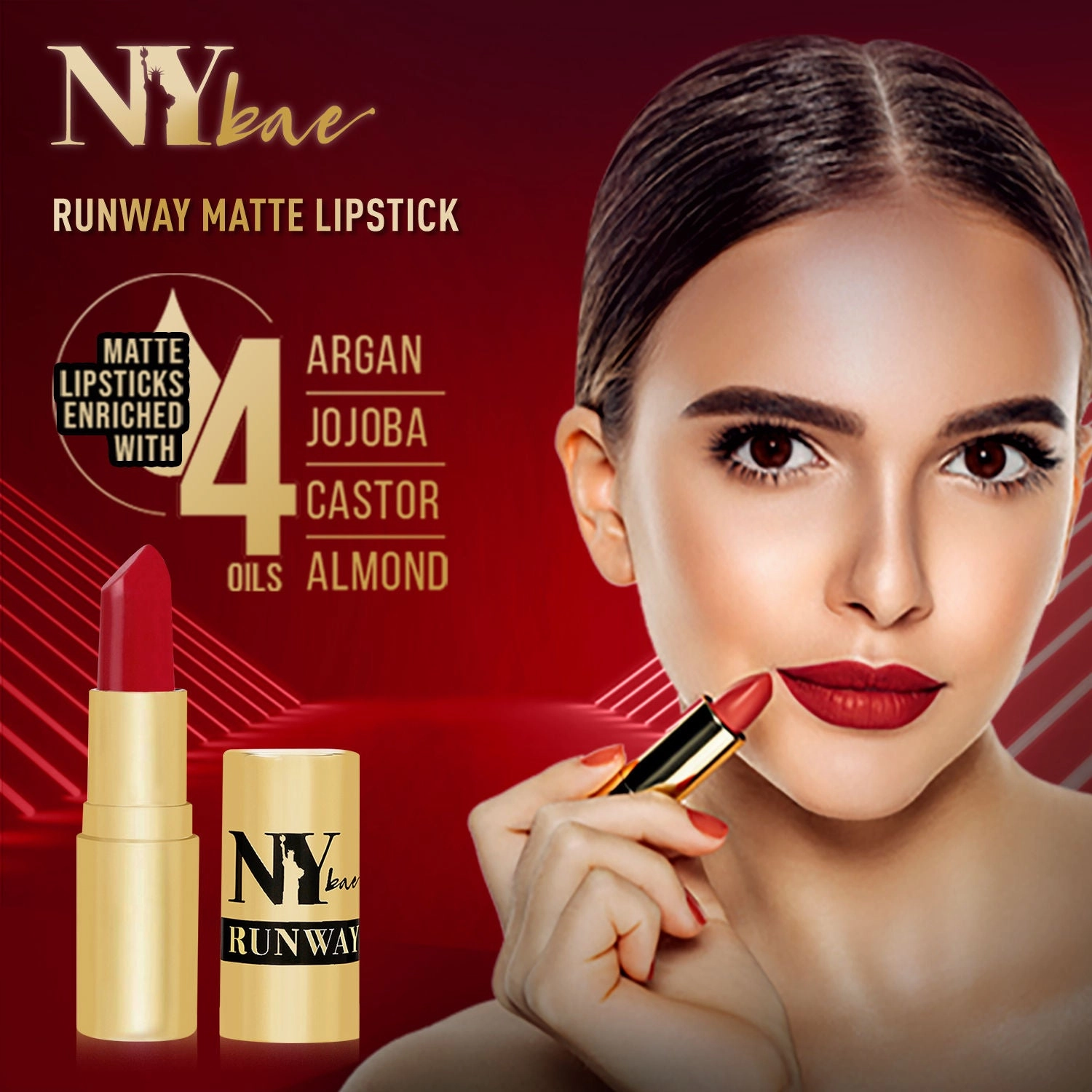 NY Bae Argan Oil Infused Matte Lipstick, Runway Range, Pink - Stage Wear 20 (4.5 g)