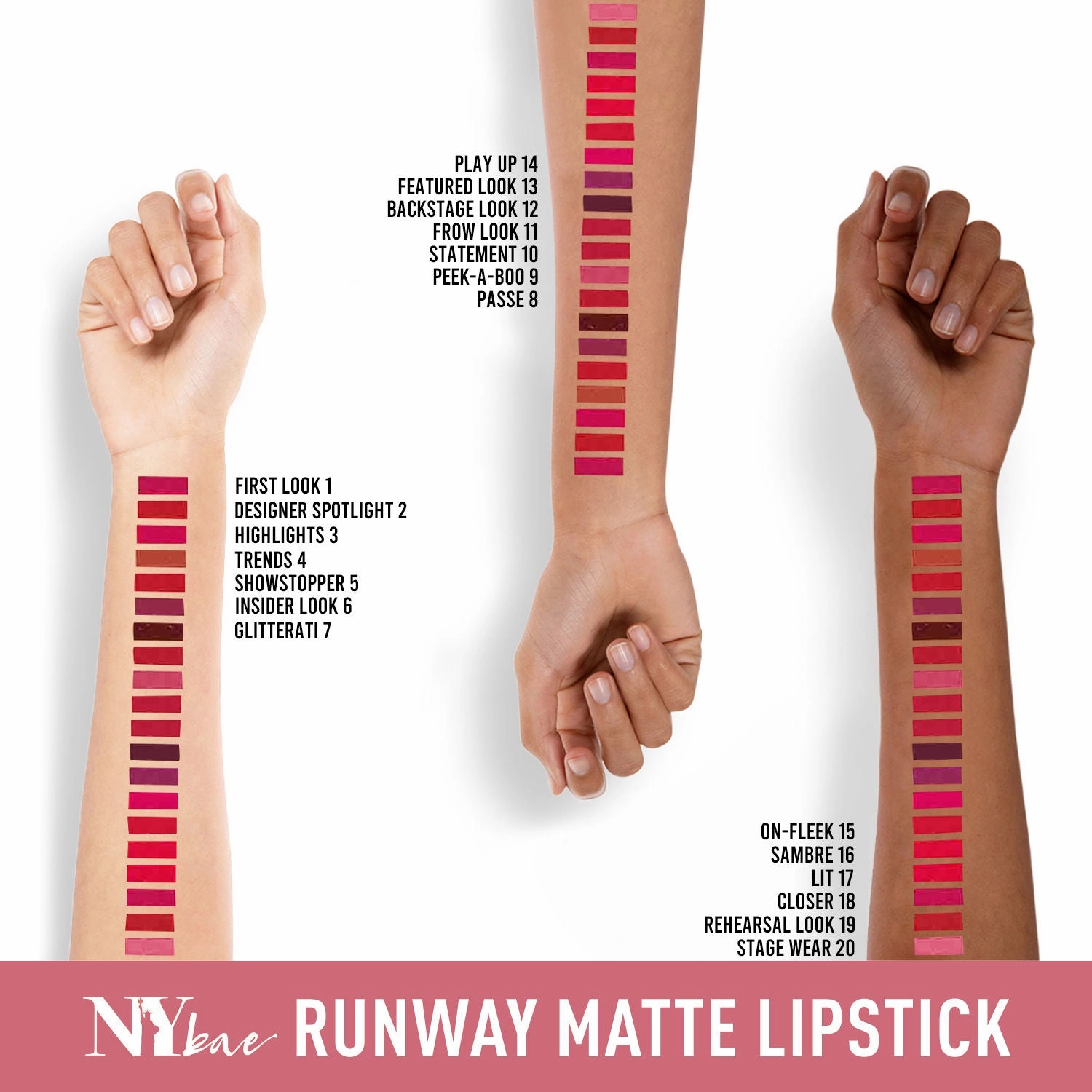 NY Bae Argan Oil Infused Matte Lipstick, Runway Range, Pink - Stage Wear 20 (4.5 g)