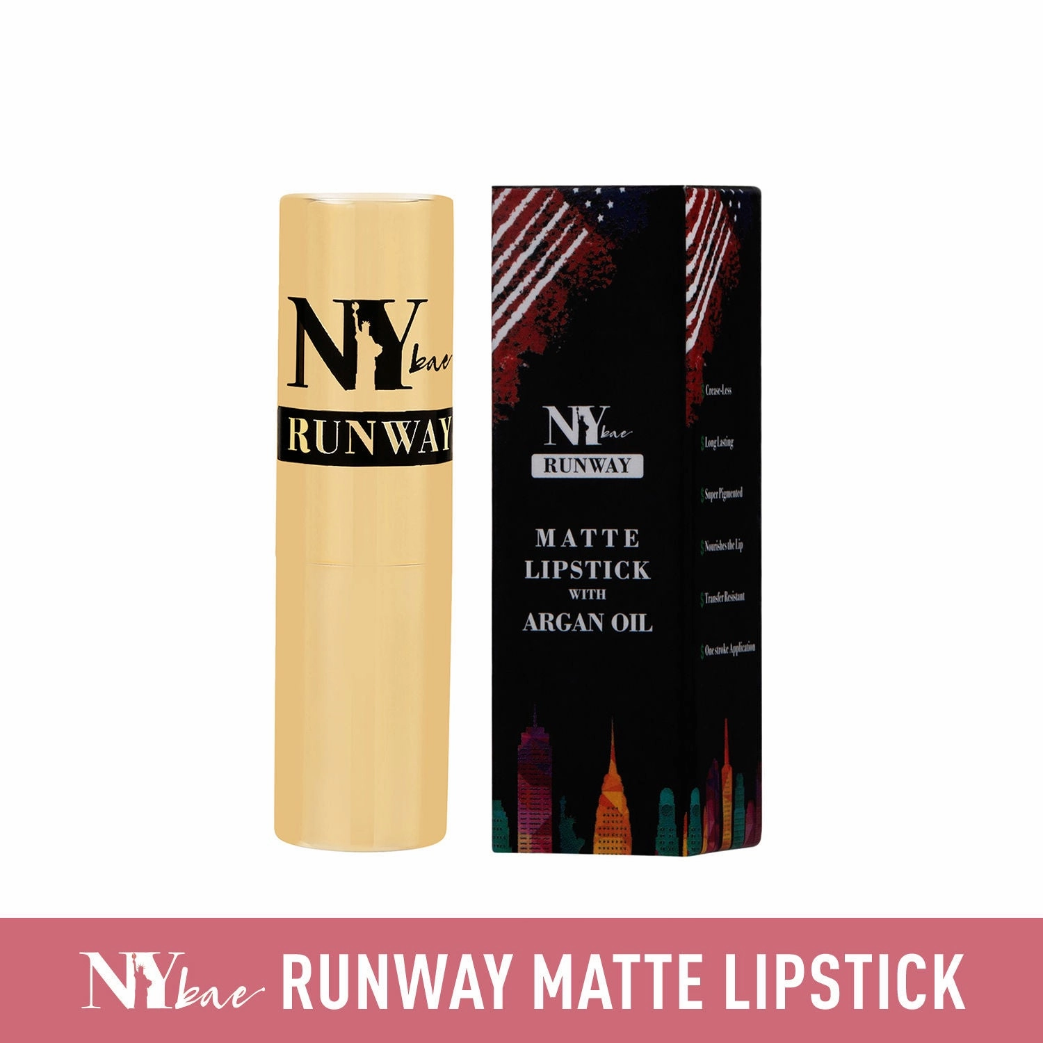 NY Bae Argan Oil Infused Matte Lipstick, Runway Range, Pink - Stage Wear 20 (4.5 g)