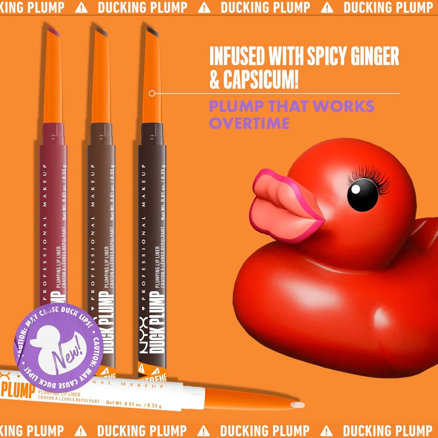 NYX PROFESSIONAL MAKEUP Duck Plump Plumping Lip Liner, Matte Pencil With Up To 10HR Wear, Nude Flip (Nude Lip Liner)