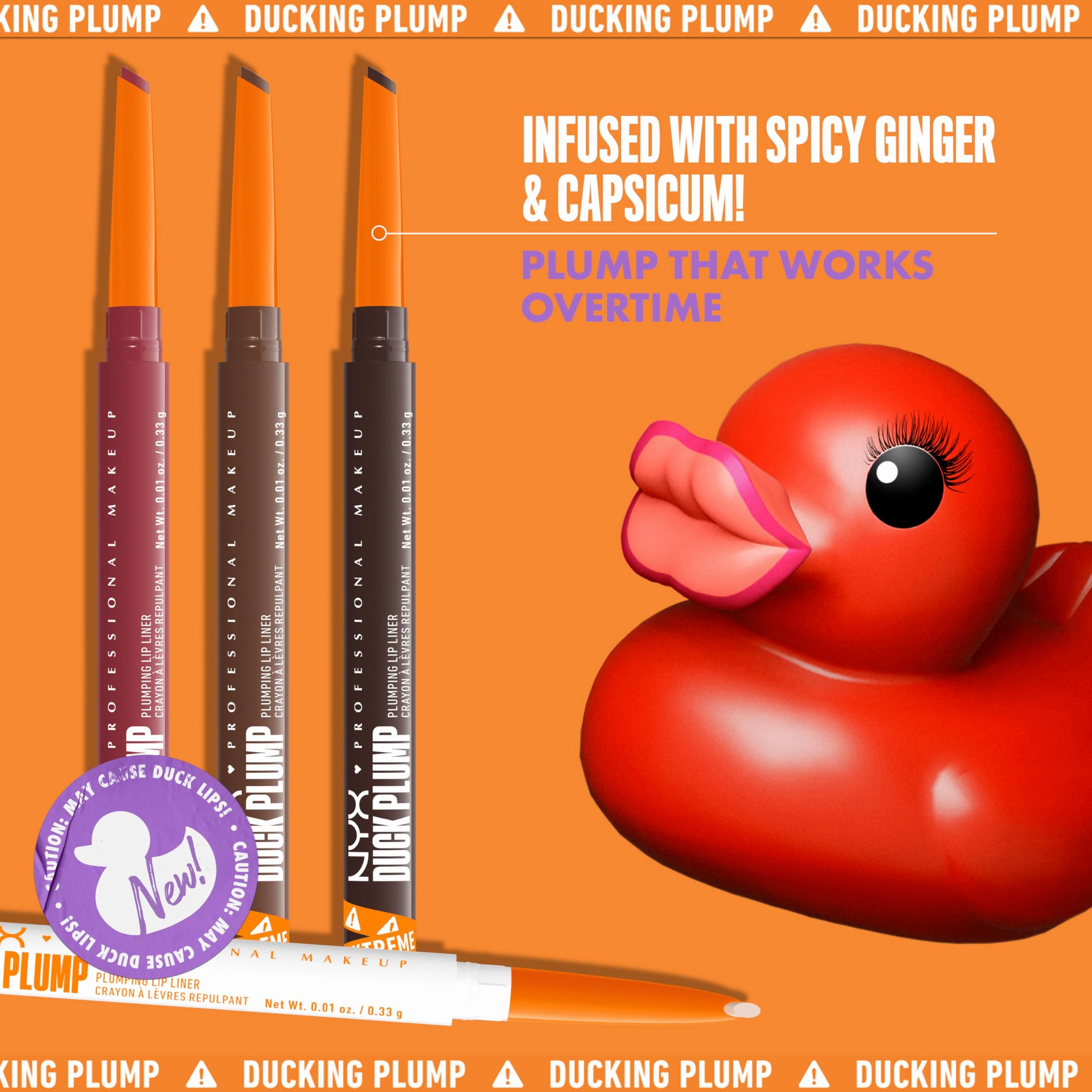 NYX PROFESSIONAL MAKEUP Duck Plump Plumping Lip Liner, Matte Pencil With Up To 10HR Wear, Ducking Clear (Clear Lip Liner)