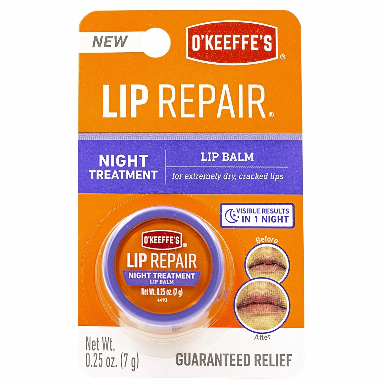O'Keeffe's Lip Repair Night Treatment Lip Balm.25 Ounce Jar, (Pack of 1) & O'Keeffe's for Healthy Feet Foot Cream, 3.2 oz, Jar
