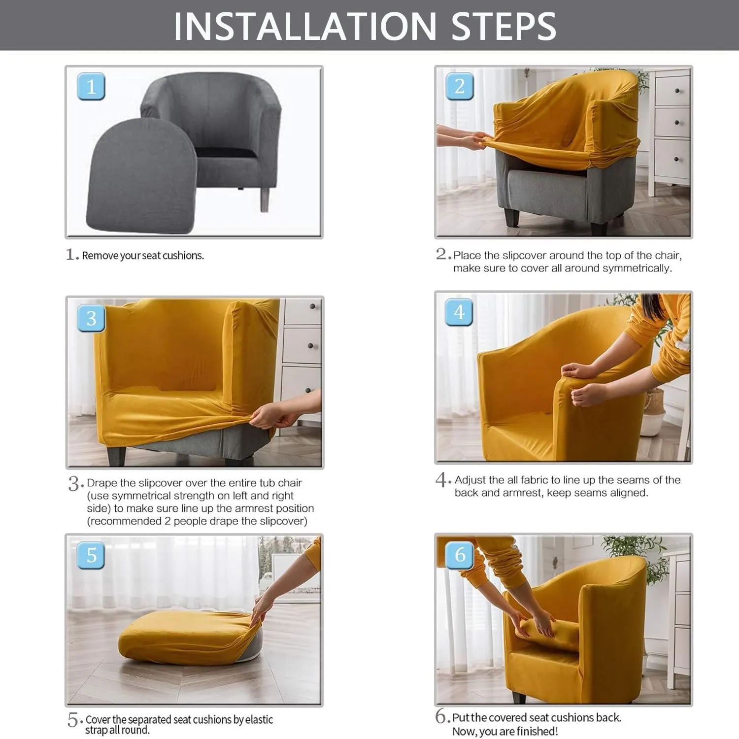 OBCREAT Club Chair Slipcovers, Stretch Armchair Covers Soft Velvet Tub Chair Cover 2 Pieces Sofa Covers Arm Chair Couch Cover Furniture Protector (Burnt Orange)