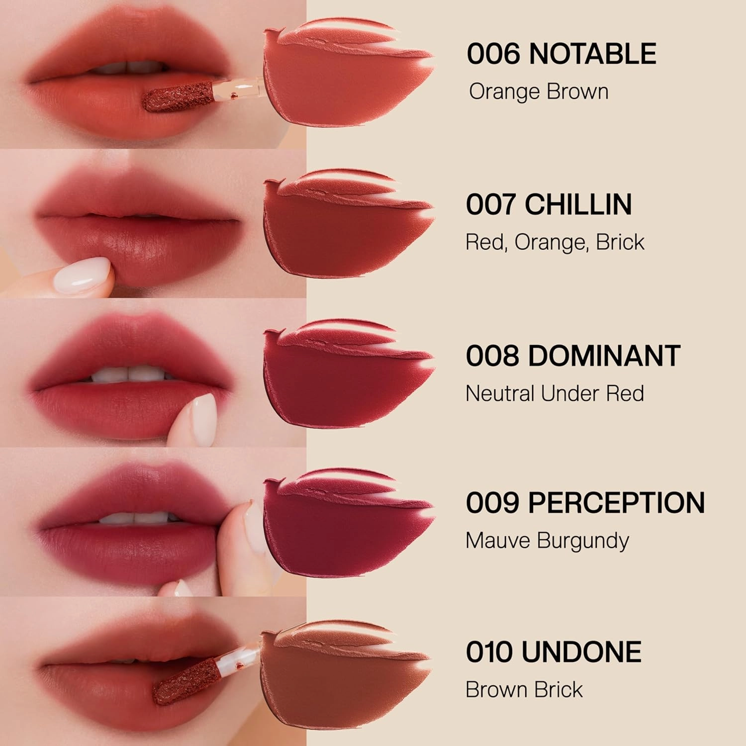 Objet Lip Stain (Unique Paint Tube Design) – Velvet Matte Tint, Long-Lasting Waterproof Lipstick, Hydrating Korean Makeup, Red & Rose Gloss, K-Beauty Tinted Lipstain (10 UNDONE)