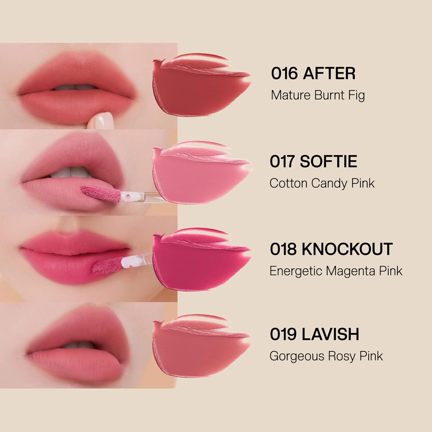 Objet Lip Stain (Unique Paint Tube Design) – Velvet Matte Tint, Long-Lasting Waterproof Lipstick, Hydrating Korean Makeup, Red & Rose Gloss, K-Beauty Tinted Lipstain (16 AFTER)
