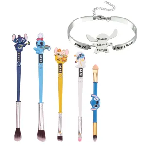 Ohana Stitch Makeup Brushes Set - Ohana Interstellar Baby Stitch and Angel Creative Makeup Brush Experiment 626 Cartoon Makeup Brush (Makeup Brushes   Bracelet)