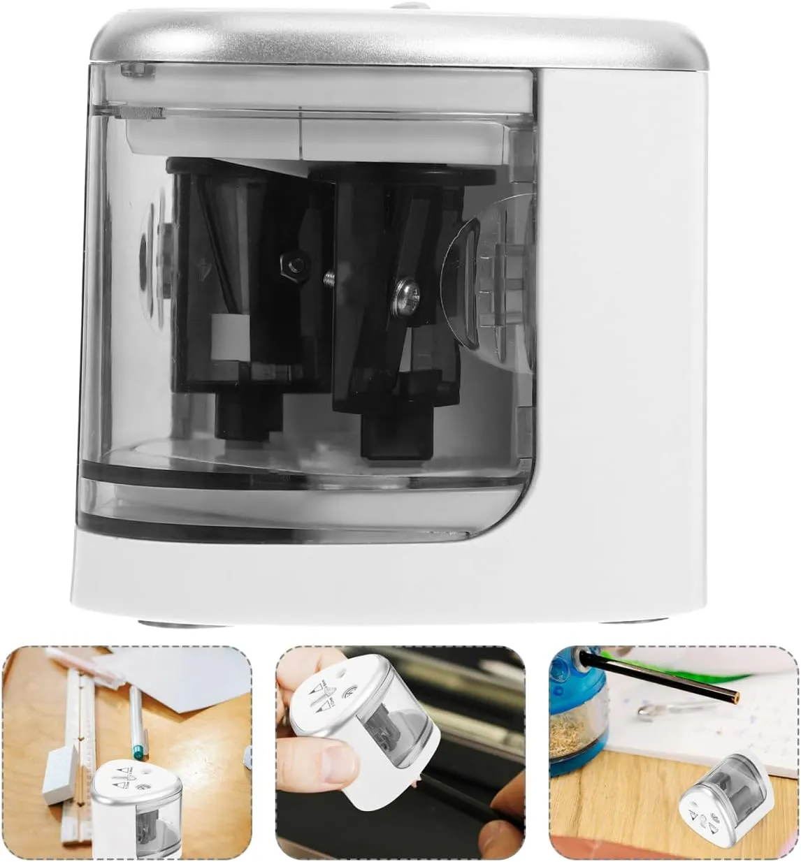 Operitacx Pencil Sharpener Dual Electric Sharpener Automatic Pencil Sharper Self Sharpening Pencil Sharpener for Colored Pencils Classroom Sharpener Electric Crayon Sharpener Pencil Sharpner