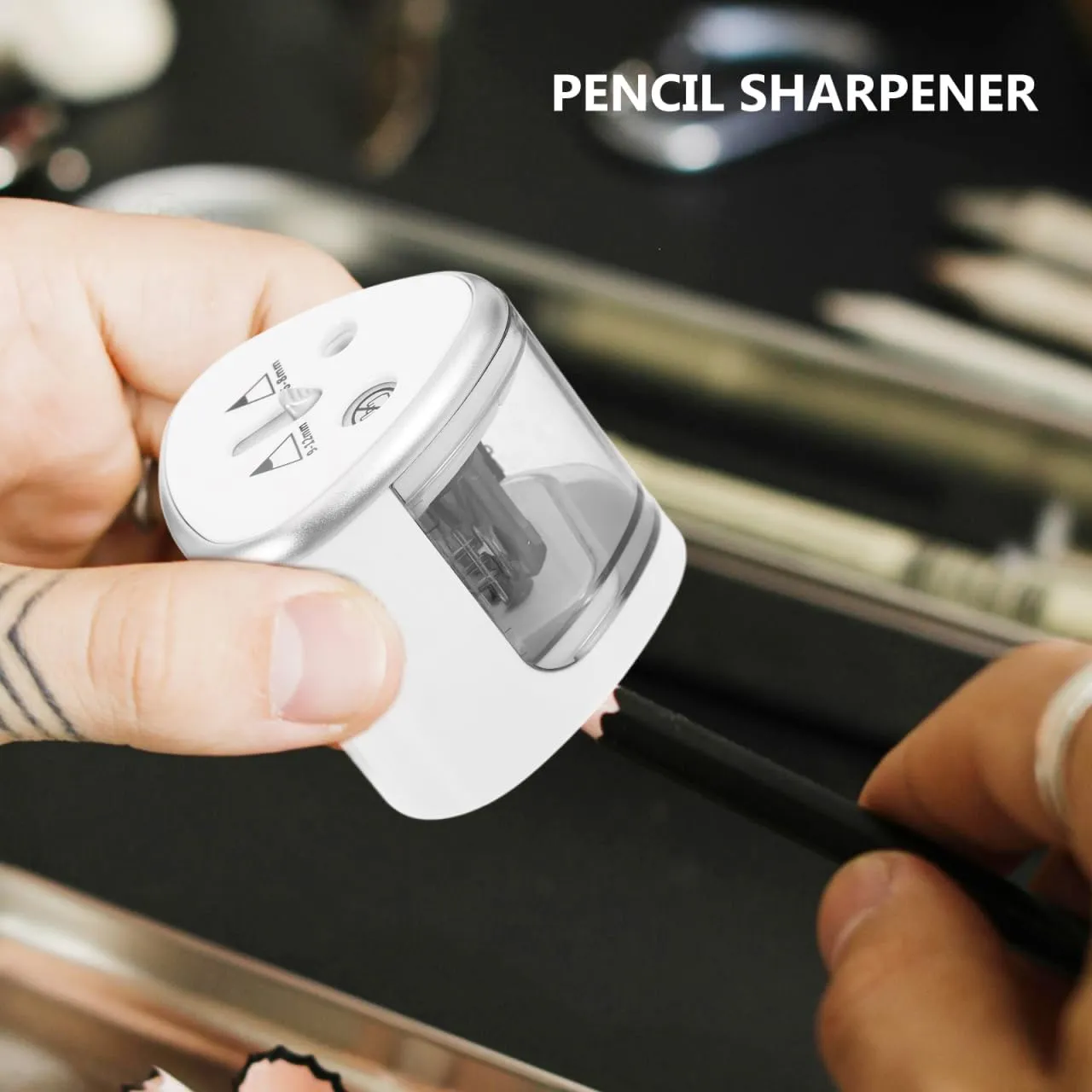 Operitacx Pencil Sharpener Dual Electric Sharpener Automatic Pencil Sharper Self Sharpening Pencil Sharpener for Colored Pencils Classroom Sharpener Electric Crayon Sharpener Pencil Sharpner