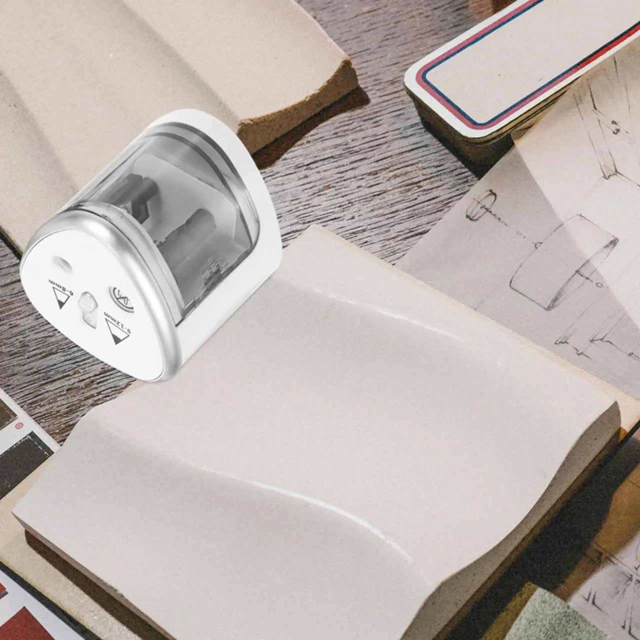 Operitacx Pencil Sharpener Dual Electric Sharpener Automatic Pencil Sharper Self Sharpening Pencil Sharpener for Colored Pencils Classroom Sharpener Electric Crayon Sharpener Pencil Sharpner
