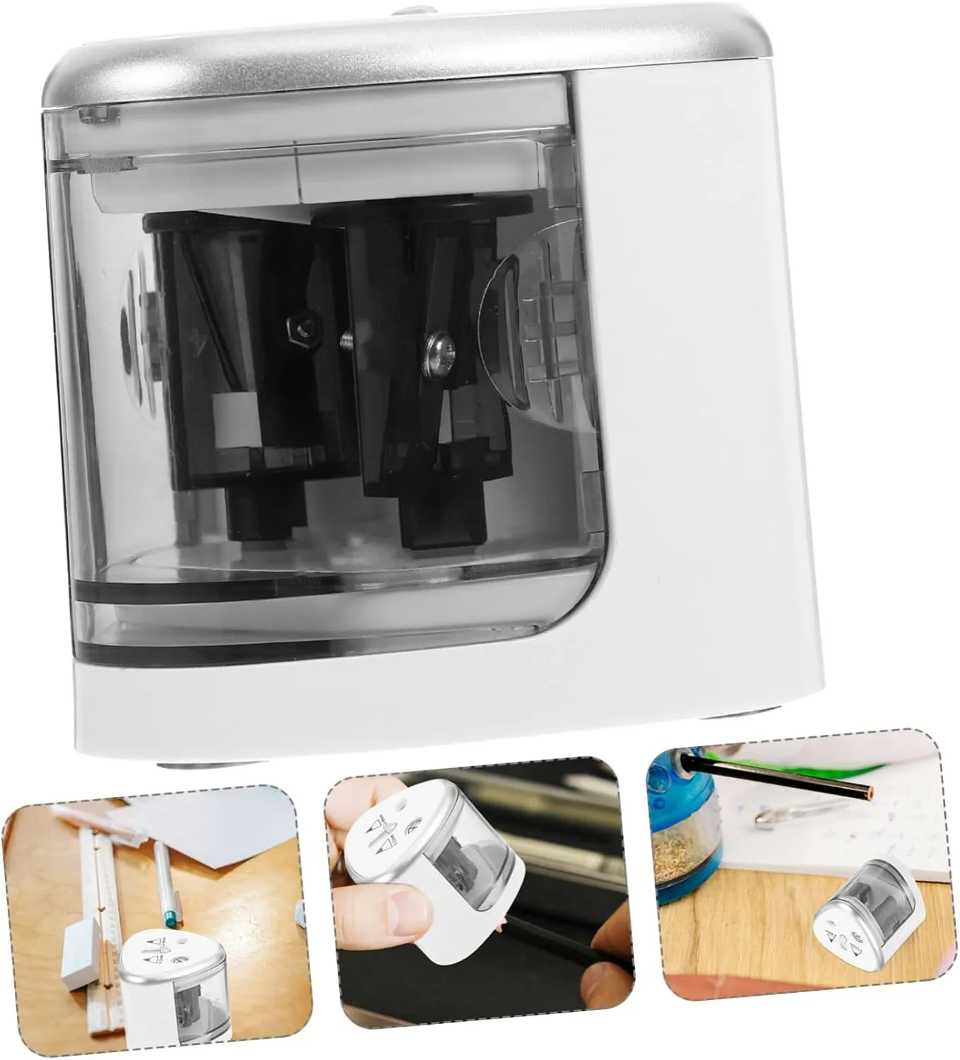 Operitacx Pencil Sharpener Dual Electric Sharpener Automatic Pencil Sharper Self Sharpening Pencil Sharpener for Colored Pencils Classroom Sharpener Electric Crayon Sharpener Pencil Sharpner