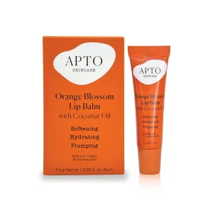 Orange Blossom Lip Balm w/Coconut Oil Trio: Pocket Lip Moisturizer for Dry, Chapped Lips, Set of 3, 0.33 fl. oz. Each