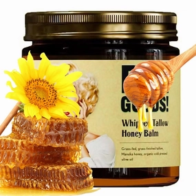 Organic Nourishing Face Cream Whipped Beef Tallow with Manuka Honey Natural Face Moisturizer for Sensitive & Acne - Prone Skin (1)