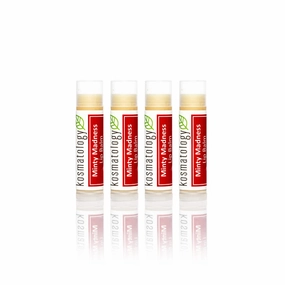 Organic Peppermint Eucalyptus Lip Balm - Minty Madness 4 Pack | Beeswax Free | Vegan | 100% Natural Moisturizer for Cracked & Dry Lips