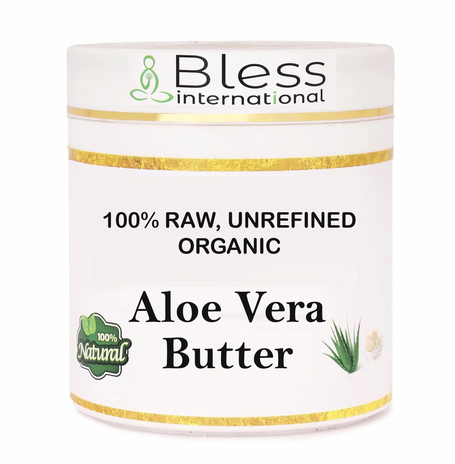 Organic Raw Aloe Vera Butter 100% Pure,Natural & Unrefined| Skin Moisturizer For Face, Body & Hair| 1 LBS/450 GM Ivory/White Grade A | DIY Creams, Balms, Lotions, Soaps| Softens Dry & Tough Skin