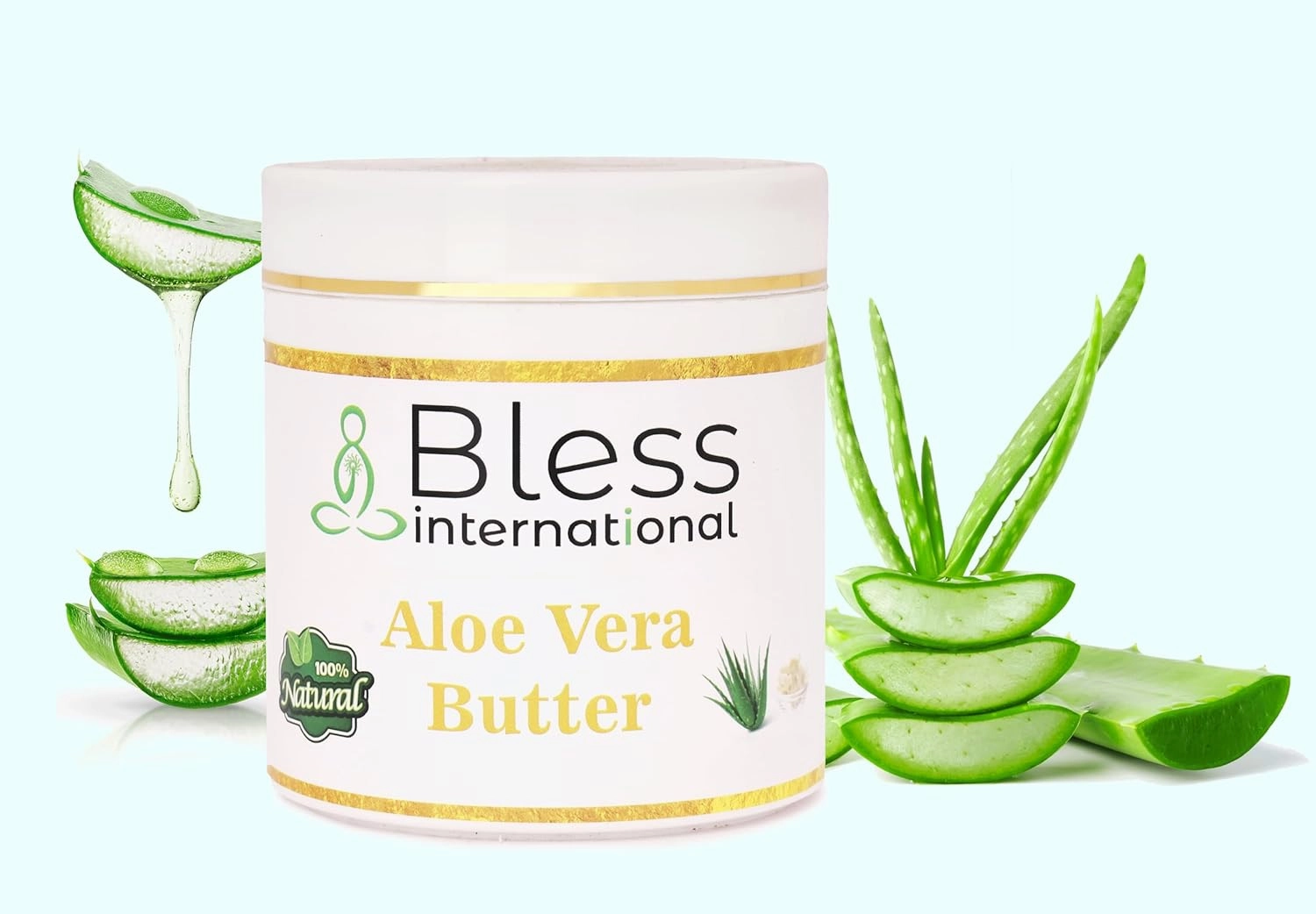 Organic Raw Aloe Vera Butter 100% Pure,Natural & Unrefined| Skin Moisturizer For Face, Body & Hair| 1 LBS/450 GM Ivory/White Grade A | DIY Creams, Balms, Lotions, Soaps| Softens Dry & Tough Skin