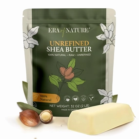 Organic Unrefined Raw African Ivory White Shea Butter 32oz - Moisturizing Raw Shea Butter Bar for Skin & Hair, DIY Lip Balm Base, Cream, Soap & Lotion Making Supplies Kit, Skincare