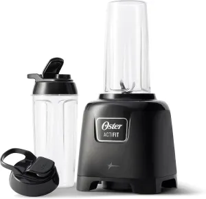 Oster Personal Blender for Shakes, Smoothies, and Single Serve Portable Cups with 2 20-ounce On-the-Go Spill Proof Cups and Lids, BPA-Free & Dishwasher-Safe, Black