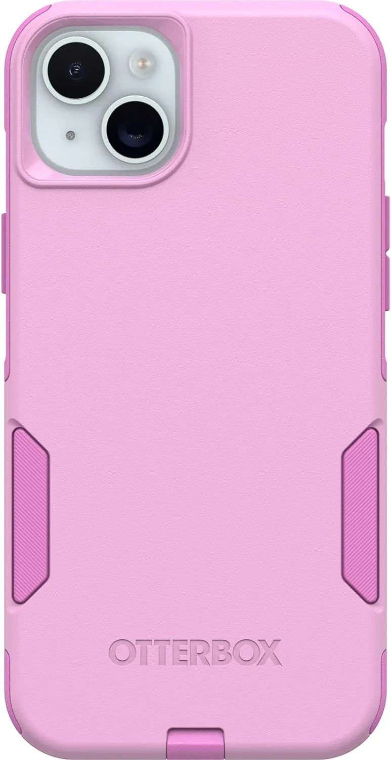 OtterBox iPhone 15 Plus and iPhone 14 Plus Commuter Series Case - Run Wildflower (Pink), Slim & Tough, Pocket-Friendly, with Port Protection