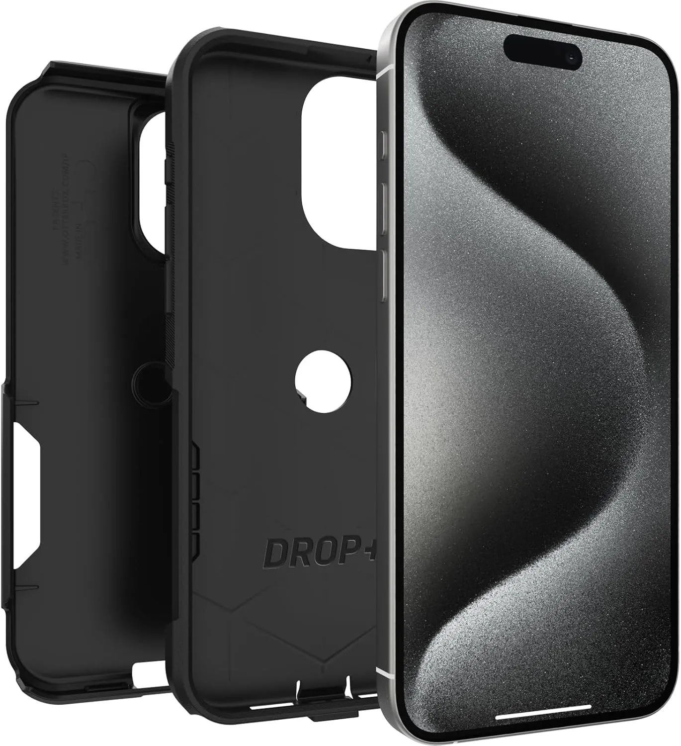 OtterBox iPhone 15 Pro MAX (Only) Commuter Series Case - Black, Slim & Tough, Pocket-Friendly, with Port Protection