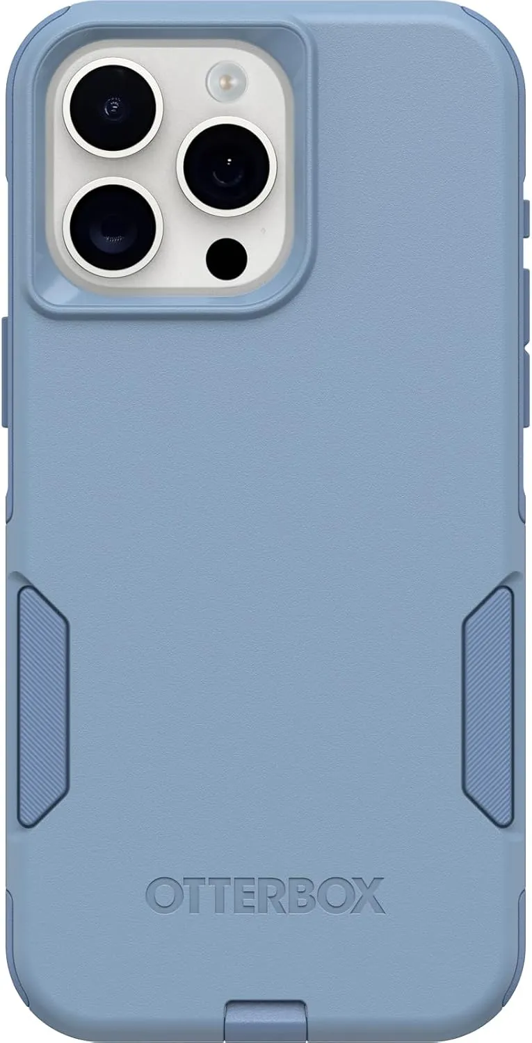OtterBox iPhone 15 Pro MAX (Only) Commuter Series Case - Crisp Denim (Blue), Slim & Tough, Pocket-Friendly, with Port Protection