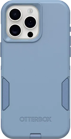 OtterBox iPhone 15 Pro MAX (Only) Commuter Series Case - Crisp Denim (Blue), Slim & Tough, Pocket-Friendly, with Port Protection