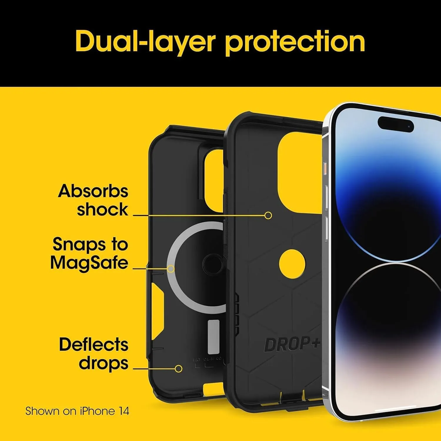 OtterBox iPhone 16e, iPhone 15, iPhone 14, and iPhone 13 Commuter Series Case - MagSafe Edition - Pink, Slim & Tough, Pocket-Friendly, with Port Protection - Run Wildflower