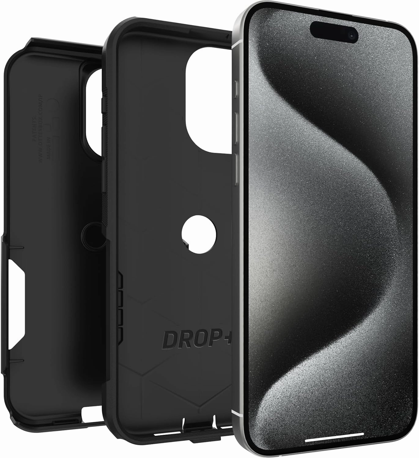 OtterBox iPhone 15 Pro MAX (Only) Commuter Series Case - Black, Slim & Tough, Pocket-Friendly, with Port Protection