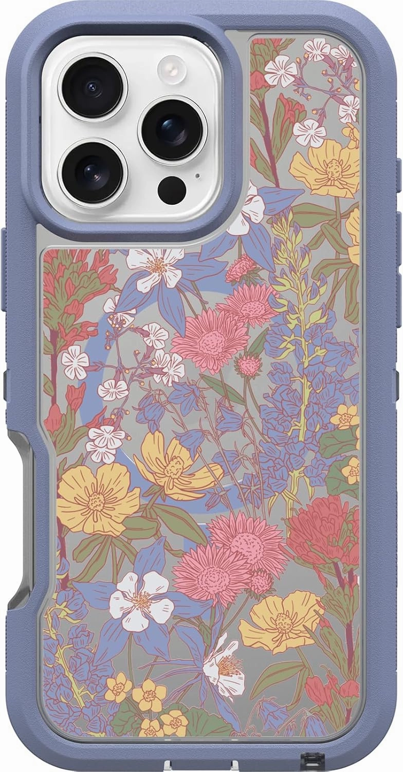OtterBox iPhone 16 Pro Max Defender Series XT Clear Case - Floral Purple