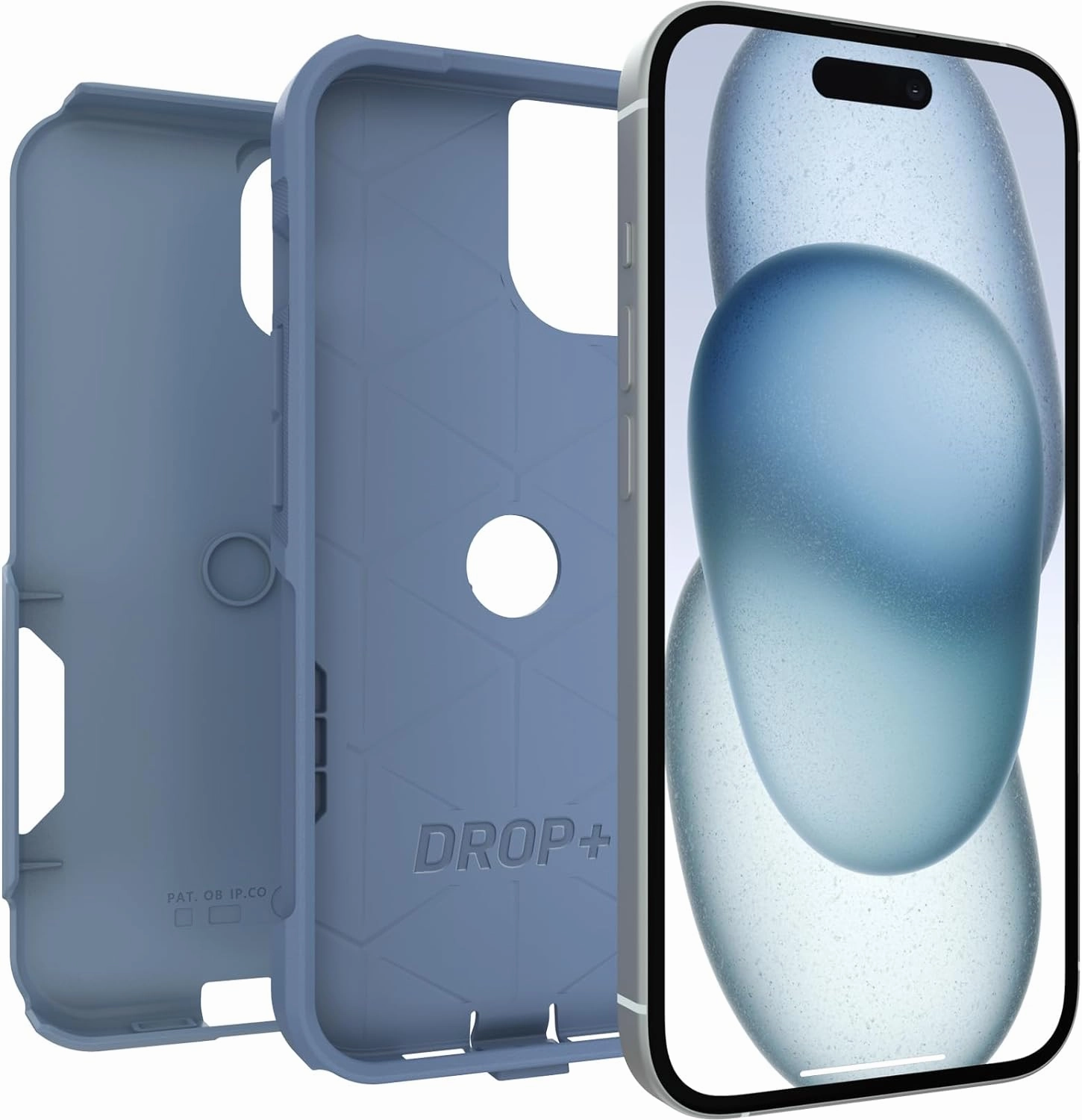 OtterBox iPhone 16e, 15, 14, & 13 Commuter Series Case - Crisp Denim (Blue), Slim & Tough, Pocket-Friendly, with Port Protection