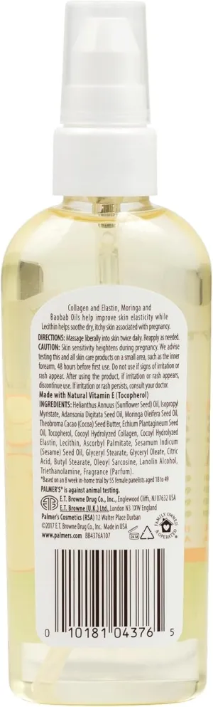 Palmer's Cocoa Butter Formula Massage Oil for Stretch Marks and Pregnancy Skincare, 3.4 Ounces (Pack of 2)