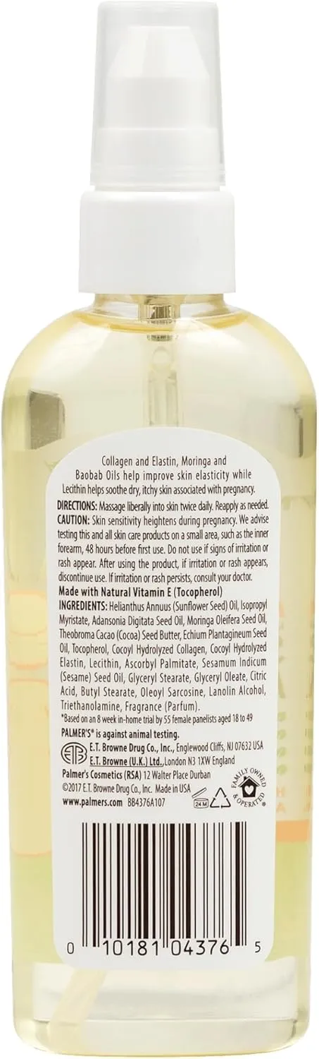 Palmer's Cocoa Butter Formula Massage Oil for Stretch Marks and Pregnancy Skincare, 3.4 Ounces (Pack of 2)